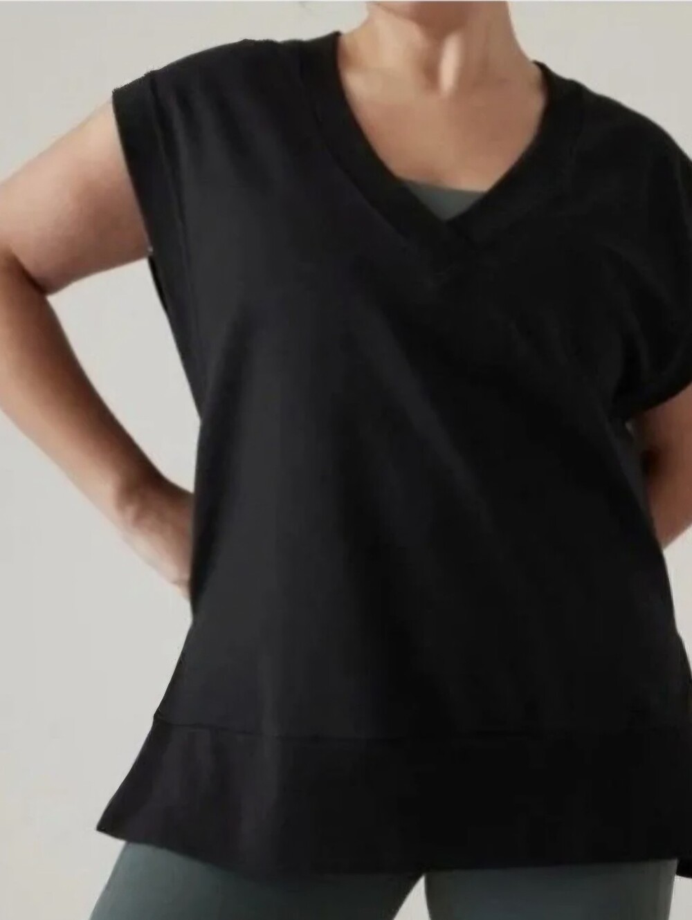 NWT Athleta Retroterry Vneck Sweatshirt Tee